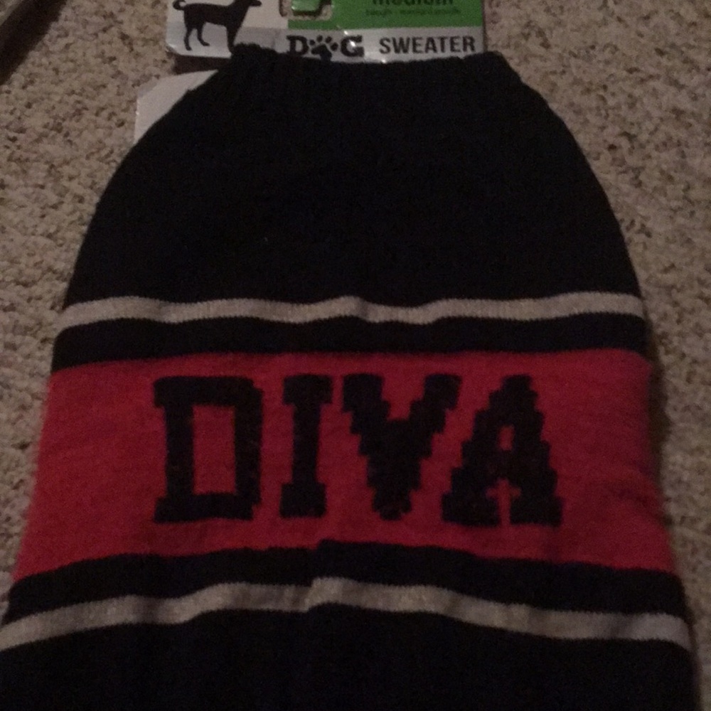 Medium Dog Sweater Pink & Black